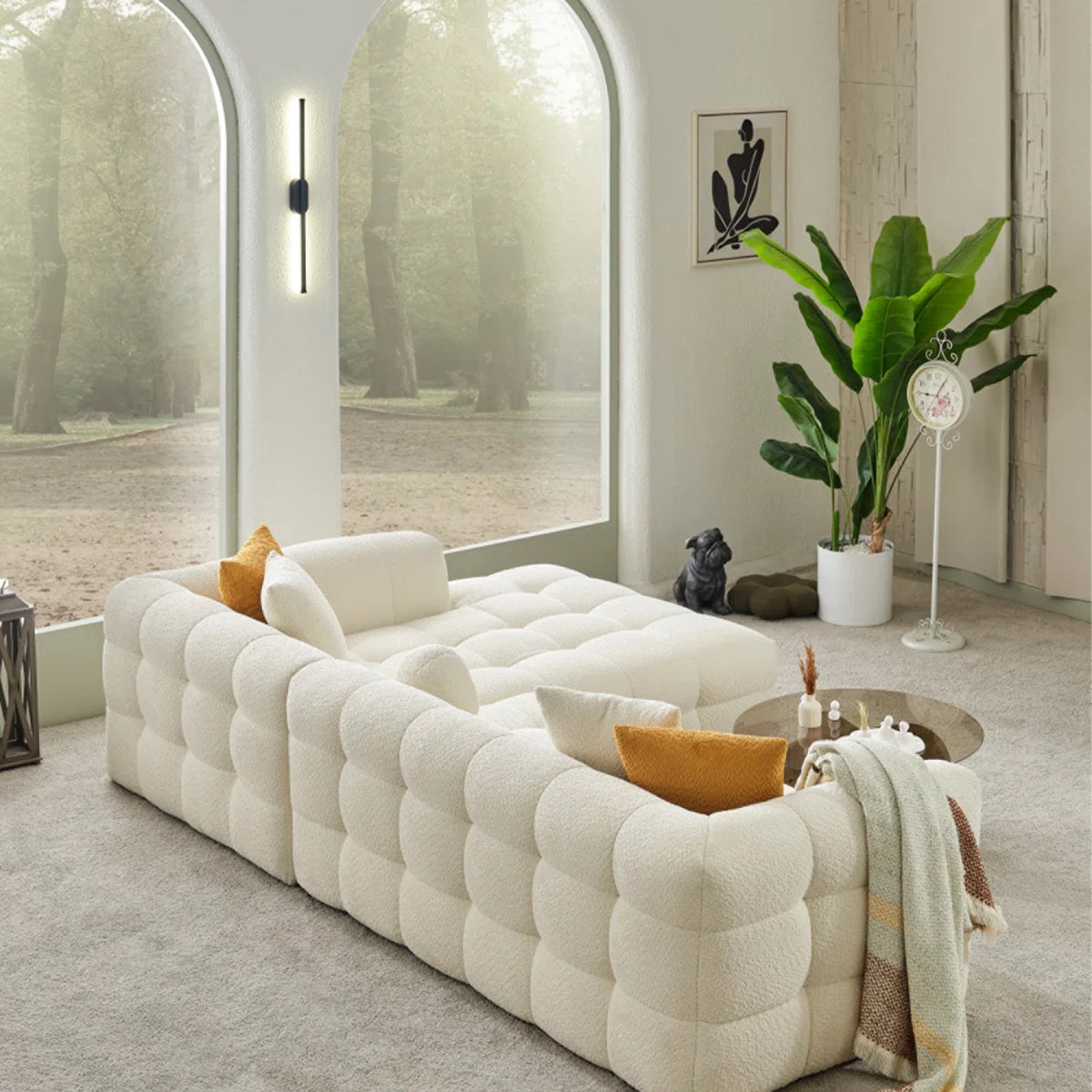 Casual Bouclé Sectional Sofa