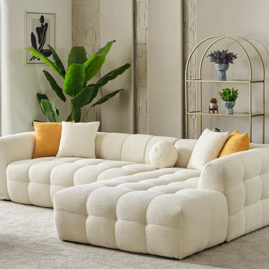 Casual Bouclé Sectional Sofa